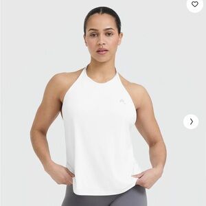 High neck loose crop vest shirt